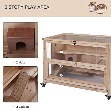 Picture of Hamster Cages And Habitats, Rodent Small Animals Hutch W/ Ladders ...