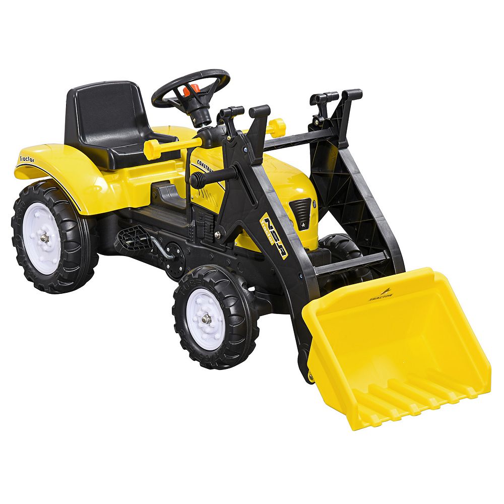 Aosom Kids Ride On Excavator With Front Loader Digger For 3 Year Old