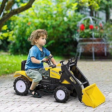 Aosom Kids Ride On Excavator With Front Loader Digger For 3 Year Old