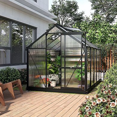 Outsunny 6ft x 10' x 6.5' Large Polycarbonate Walk-in Greenhouse