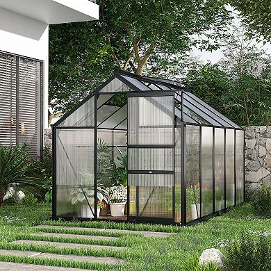Outsunny 6ft x 10' x 6.5' Large Polycarbonate Walk-in Greenhouse