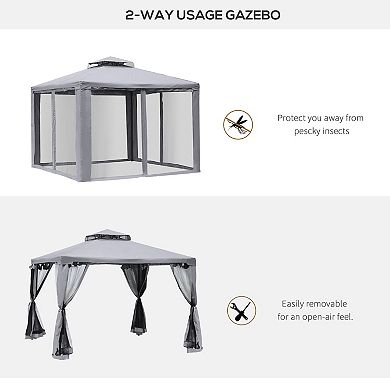 Outsunny 9.6ft x 9.6' Patio Gazebo, Outdoor Canopy Shelter