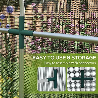 Outsunny 4' x 12' Plant Protection Tent Crop Cage with Door,