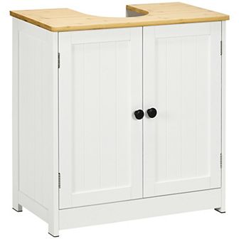 Bathroom Sink Cabinet, Pedestal Sink Cabinet With Doors, White