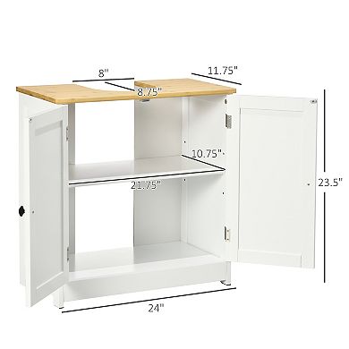 Bathroom Sink Cabinet, Pedestal Sink Cabinet With Doors, White