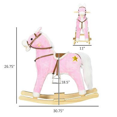 Rocking Horse Toddler Ride On Horse With Sound Saddle