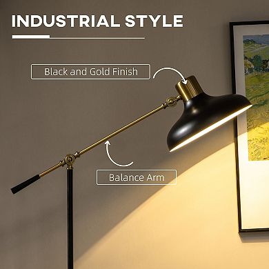 Homcom Floor Lamps For Living Room, Standing Lamp With Balance Arm