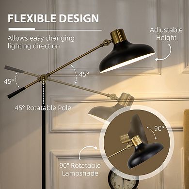 Homcom Floor Lamps For Living Room, Standing Lamp With Balance Arm