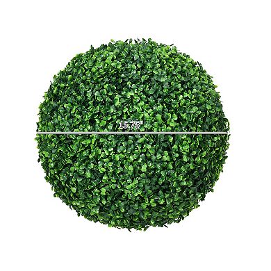 Homcom 2 Pack Artificial Tree Boxwood Topiary Balls, 15.75 Inch