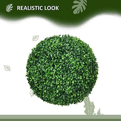 Homcom 2 Pack Artificial Tree Boxwood Topiary Balls, 15.75 Inch