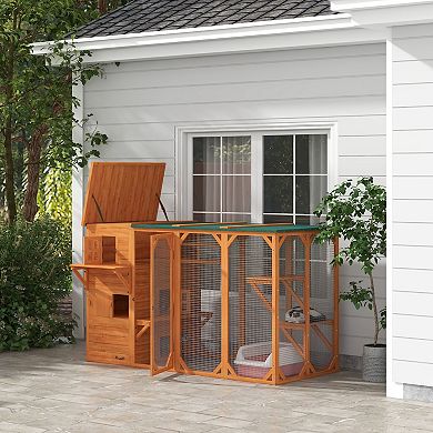 PawHut Catio Outdoor Cat Enclosure, Large Cat House for 3 Kitties