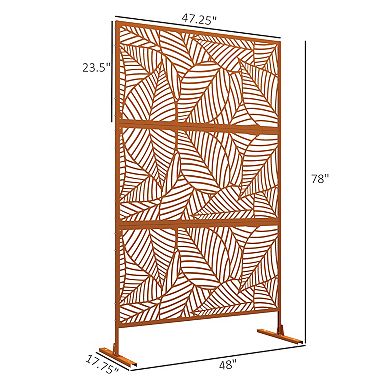 Outsunny Metal Privacy Screen 6.5ft Freestanding Outdoor Divider