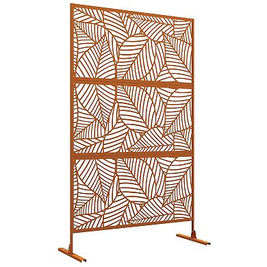 Outsunny Metal Privacy Screen 6.5ft Freestanding Outdoor Divider