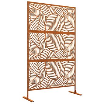 Outsunny Metal Privacy Screen 6.5ft Freestanding Outdoor Divider