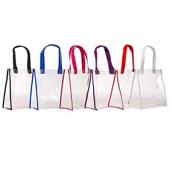 Clear Stadium Tote Bags, 6-Pack
