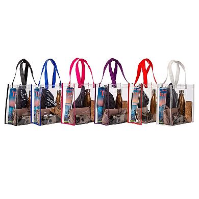 Clear Stadium Tote Bags, 6-Pack
