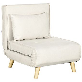 HOMCOM Chair Bed W/ Adjustable Backrest, 2-in-1 Sofa Bed