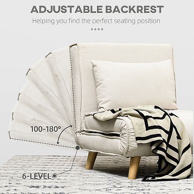 Homcom Chair Bed W/ Adjustable Backrest, 2-in-1 Multi-functional Sofa Bed