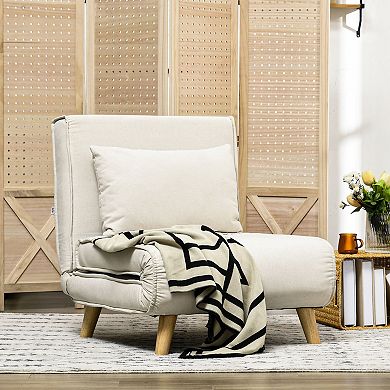 Homcom Chair Bed W/ Adjustable Backrest, 2-in-1 Multi-functional Sofa Bed