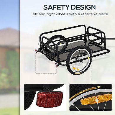 Foldable Steel Frame Bicycle Cargo Trailer Luggage Cart Carrier 88lb Hauler
