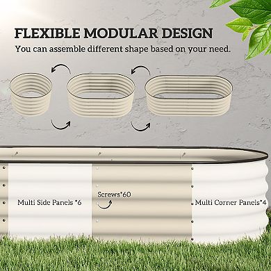 Outsunny Galvanized Raised Garden Bed Planter Box, 6.4ft x 2' x 1.4'