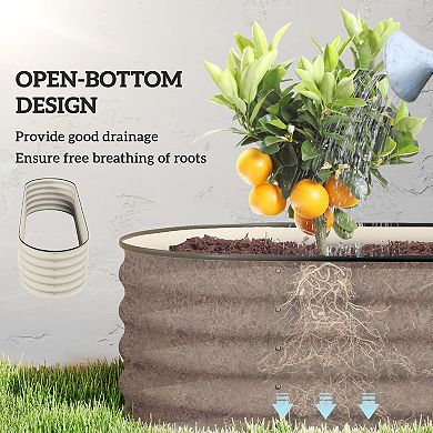 Outsunny Galvanized Raised Garden Bed Planter Box, 6.4ft x 2' x 1.4'