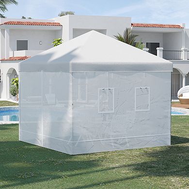 Outsunny Mesh Sidewalls For 10' X 10' Canopy Tent With 6 Windows, White