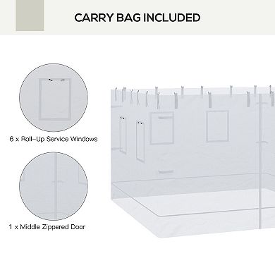 Outsunny Mesh Sidewalls for 10' x 10' Canopy Tent with 6 Windows,