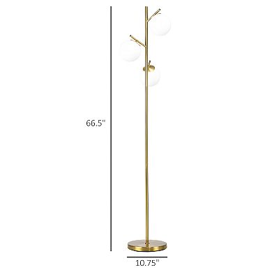 Modern Floor Lamp For Living Room Bedroom, 3 Light Tree Standing Lamp, Gold