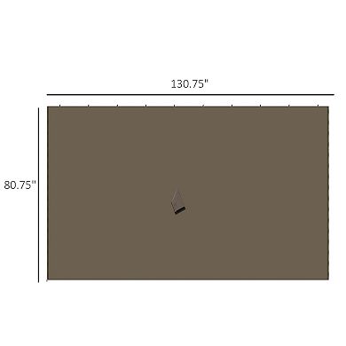 Outsunny 10' x 12' Universal Gazebo Replacement Sidewall Set w/ 4 Panels,Brown