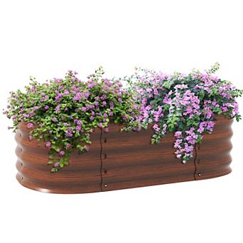 Outsunny Galvanized Raised Garden Bed Planter Box, 3.4ft x 2' x 1'