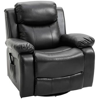 HOMCOM Massage Recliner Sofa Swivel Rocking Chair with Footrest