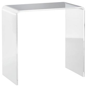 Homcom Clear Acrylic Side Table Waterfall End Table With Rounded Edges