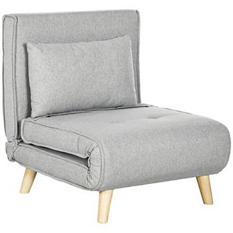Homcom Chair Bed W/ Adjustable Backrest, 2-in-1 Multi-functional Sofa Bed