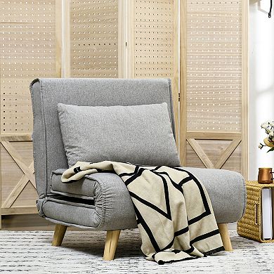 Homcom Chair Bed W/ Adjustable Backrest, 2-in-1 Multi-functional Sofa Bed