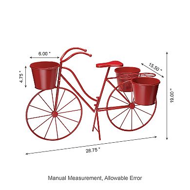 Glitzhome Hand Painted Bicycle Planter Stand Plant Stand