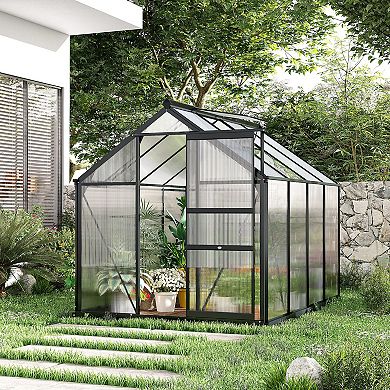 6' X 8' X 7 Greenhouse Aluminum Frame Walk-in Outdoor Plant Garden Polycarbonate