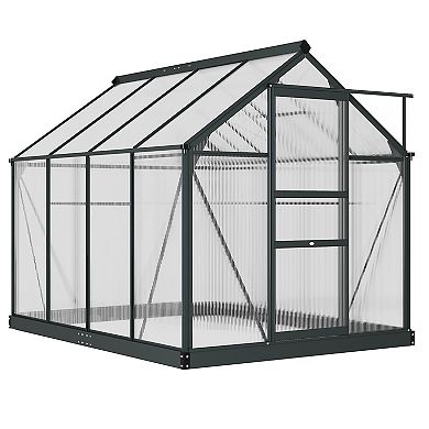 6' X 8' X 7 Greenhouse Aluminum Frame Walk-in Outdoor Plant Garden Polycarbonate