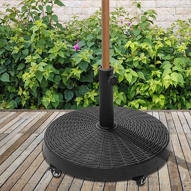 50 Lb Umbrella Base Heavy Duty Umbrella Stand For Deck Lawn Black