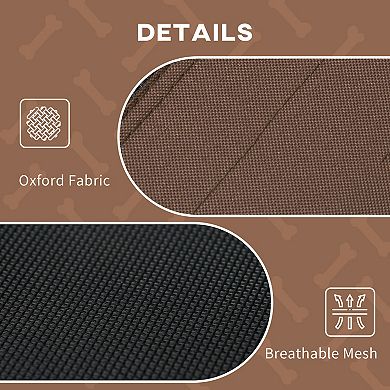 Pawhut Elevated Dog Cot With Uv Protection Canopy Shade, 36 Inch