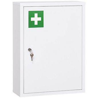 kleankin Wall Medicine Cabinet with Lock, Lockable Wall Cabinet