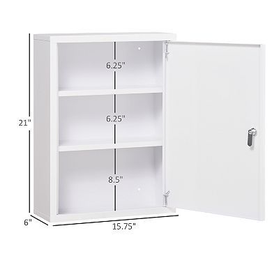 Medicine Cabinet With Lock, Storage Shelves, Locking Medical Cabinet