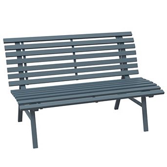 48.5" Garden Bench Outdoor Aluminum Lightweight Patio Bench Blue