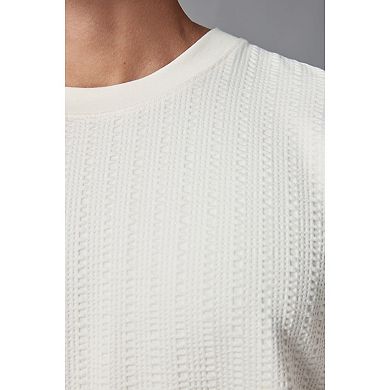 Men's NEXT Ecru Seersucker T-Shirt