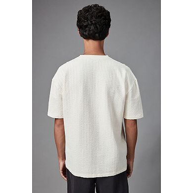 Men's NEXT Ecru Seersucker T-Shirt