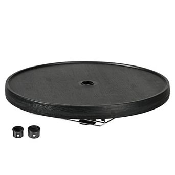 Outsunny 23.5" Umbrella Table Tray With Wine Glass Holder And Towel Rack