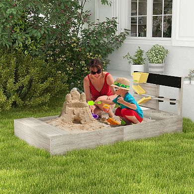 Wooden Sandbox With Liner, Kitchen Design, Sink For 3-7 Years Old