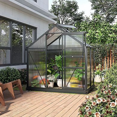 Greenhouse Aluminum Frame Walk-in Outdoor Plant Garden Polycarbonate