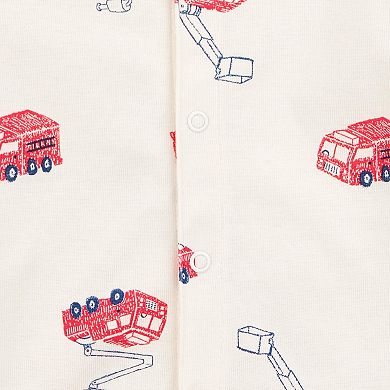 Baby Boy Carter's Fire Truck Short-Sleeve Romper