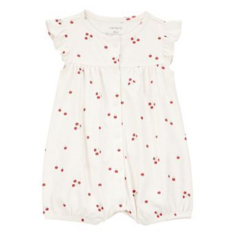 Baby Girl Carter's Tomato Print Snap-Up Cotton Romper